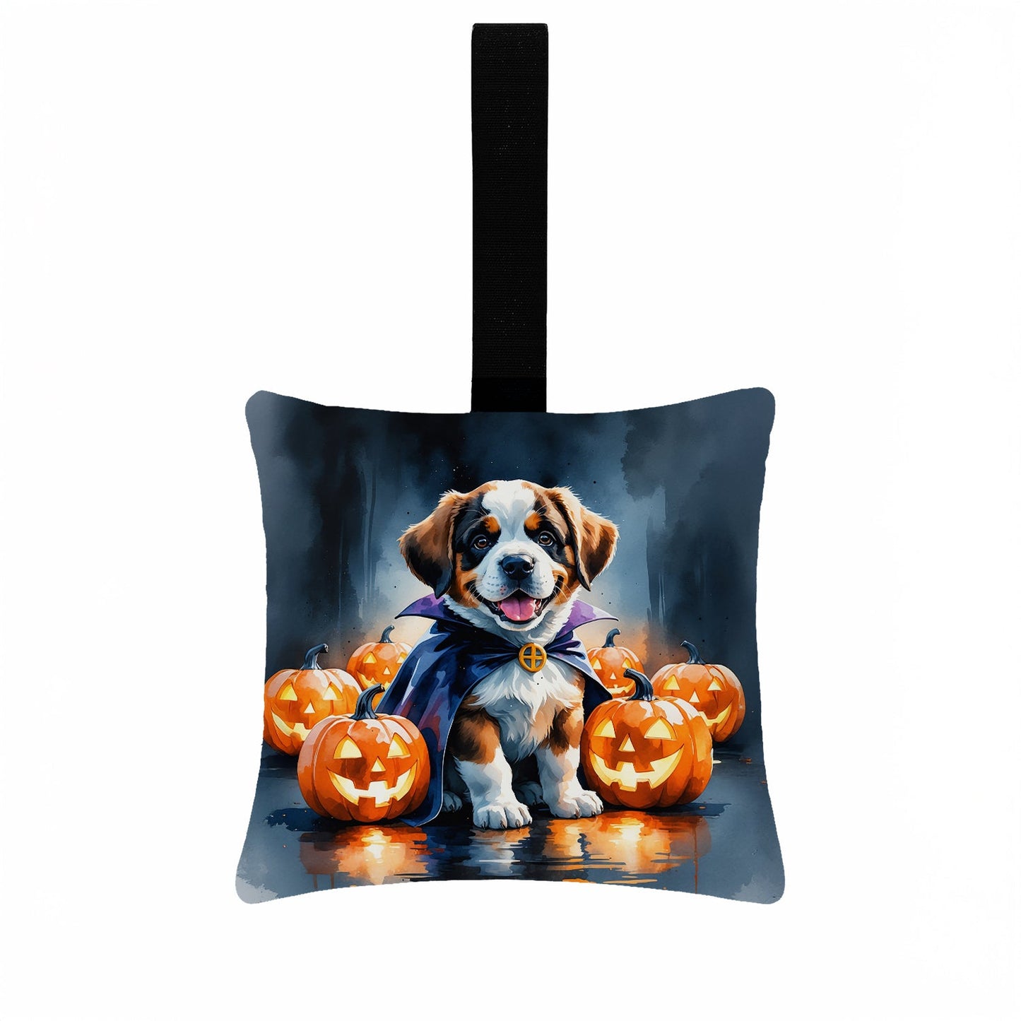 Saint Bernard Puppy Halloween Mini Hanging Pillow Ornament 3.5 × 3.5