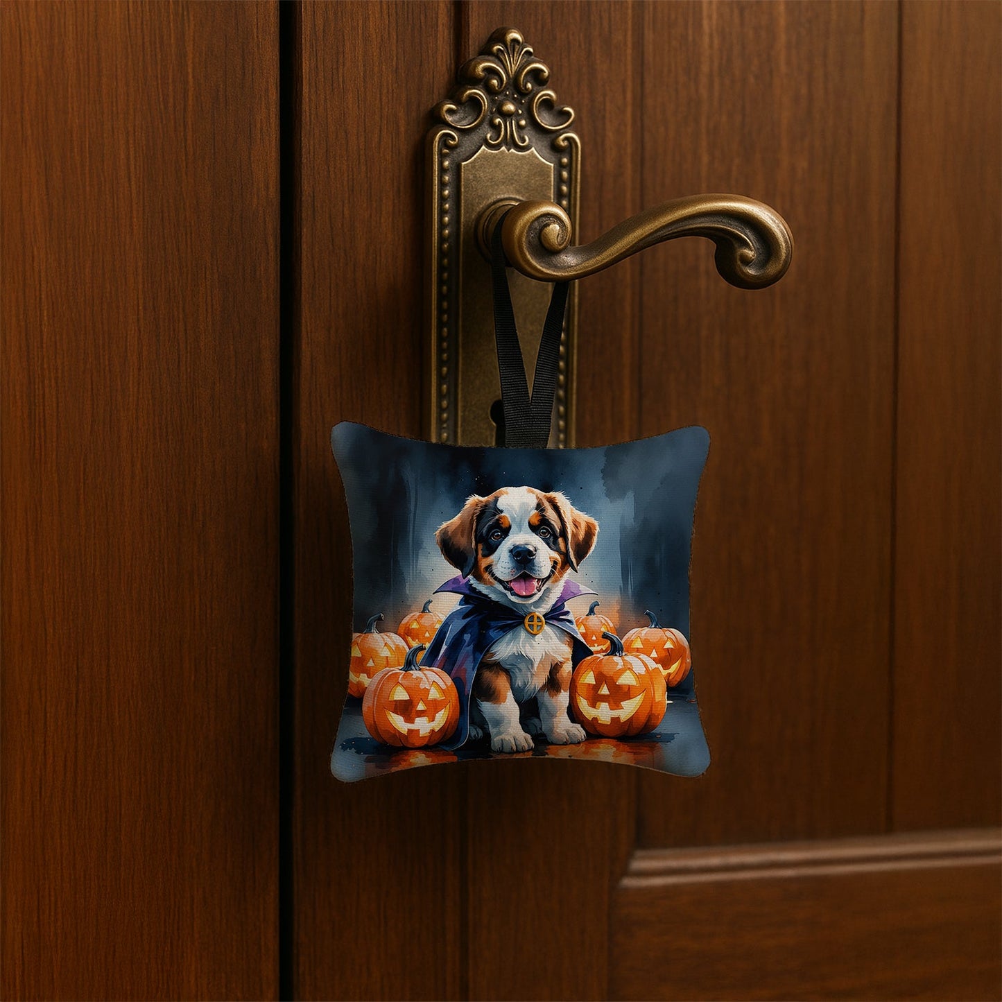 Saint Bernard Puppy Halloween Mini Hanging Pillow Ornament 3.5 × 3.5