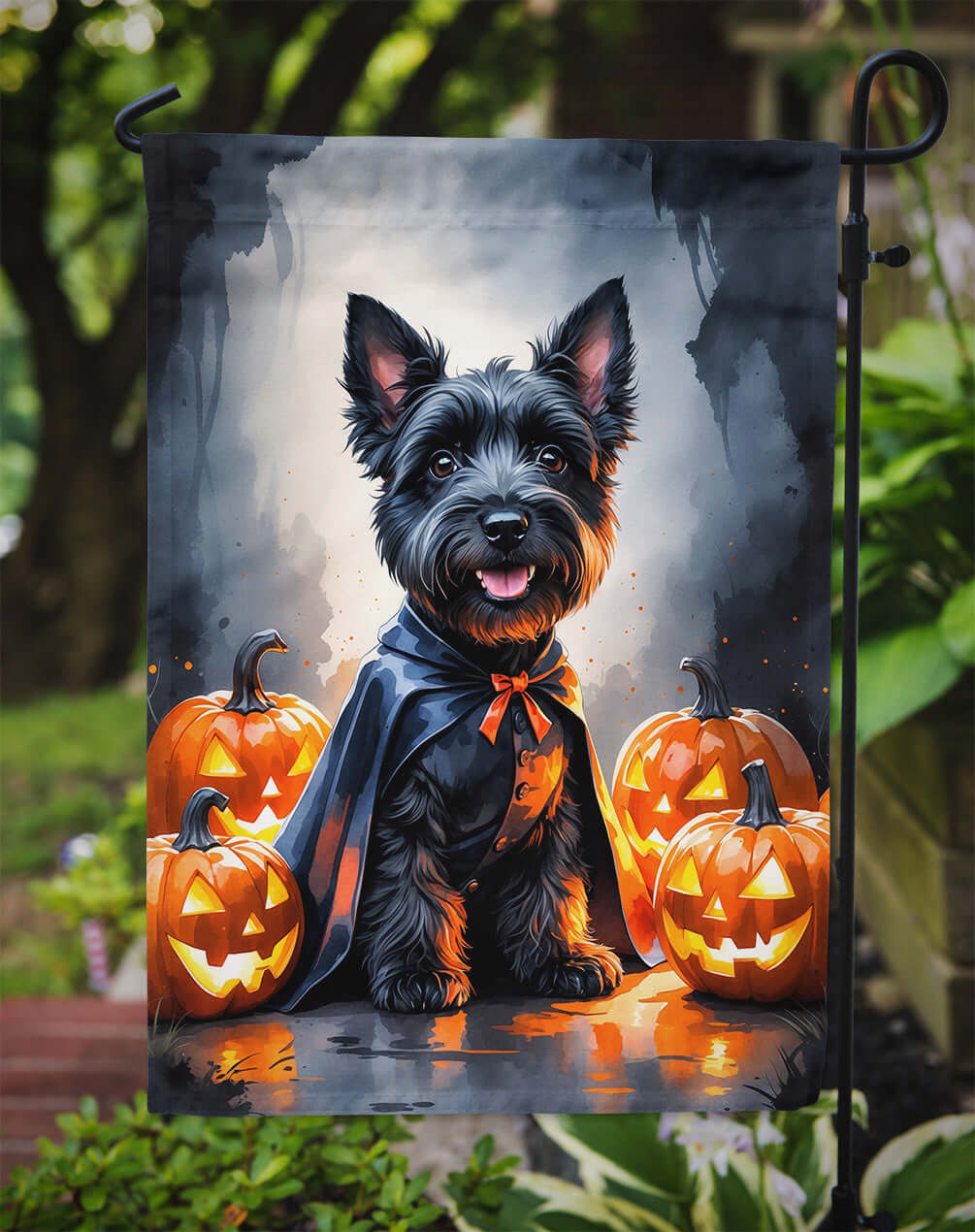 Scottish Terrier Puppy Halloween Garden Flag