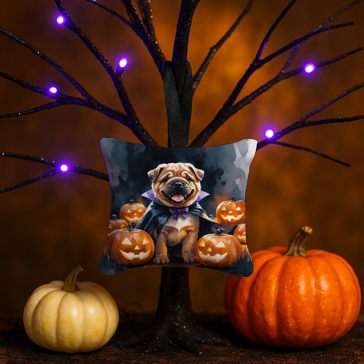 Shar Pei Puppy Halloween Mini Hanging Pillow Ornament 3.5 × 3.5