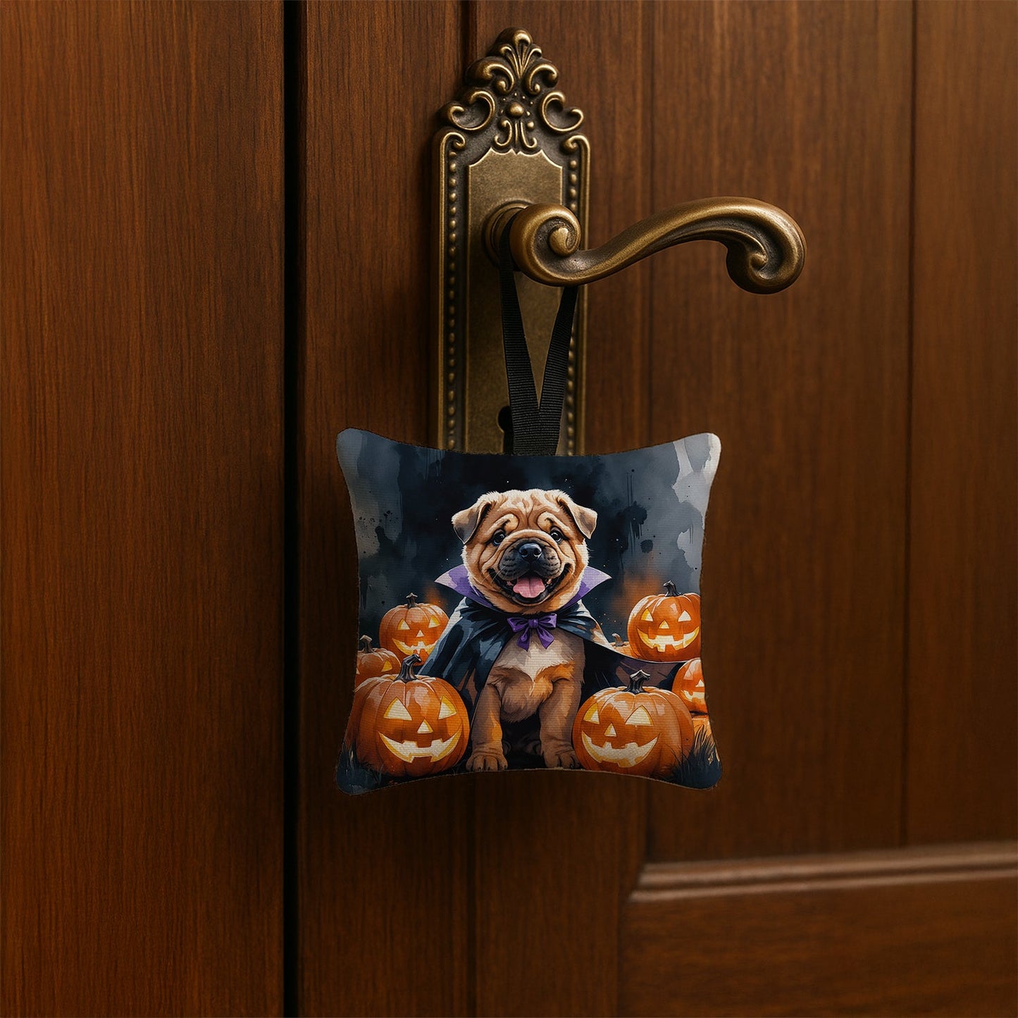 Shar Pei Puppy Halloween Mini Hanging Pillow Ornament 3.5 × 3.5