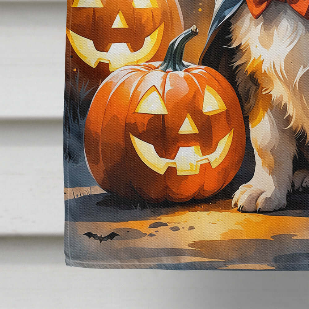 Sheltie Puppy Halloween House Flag