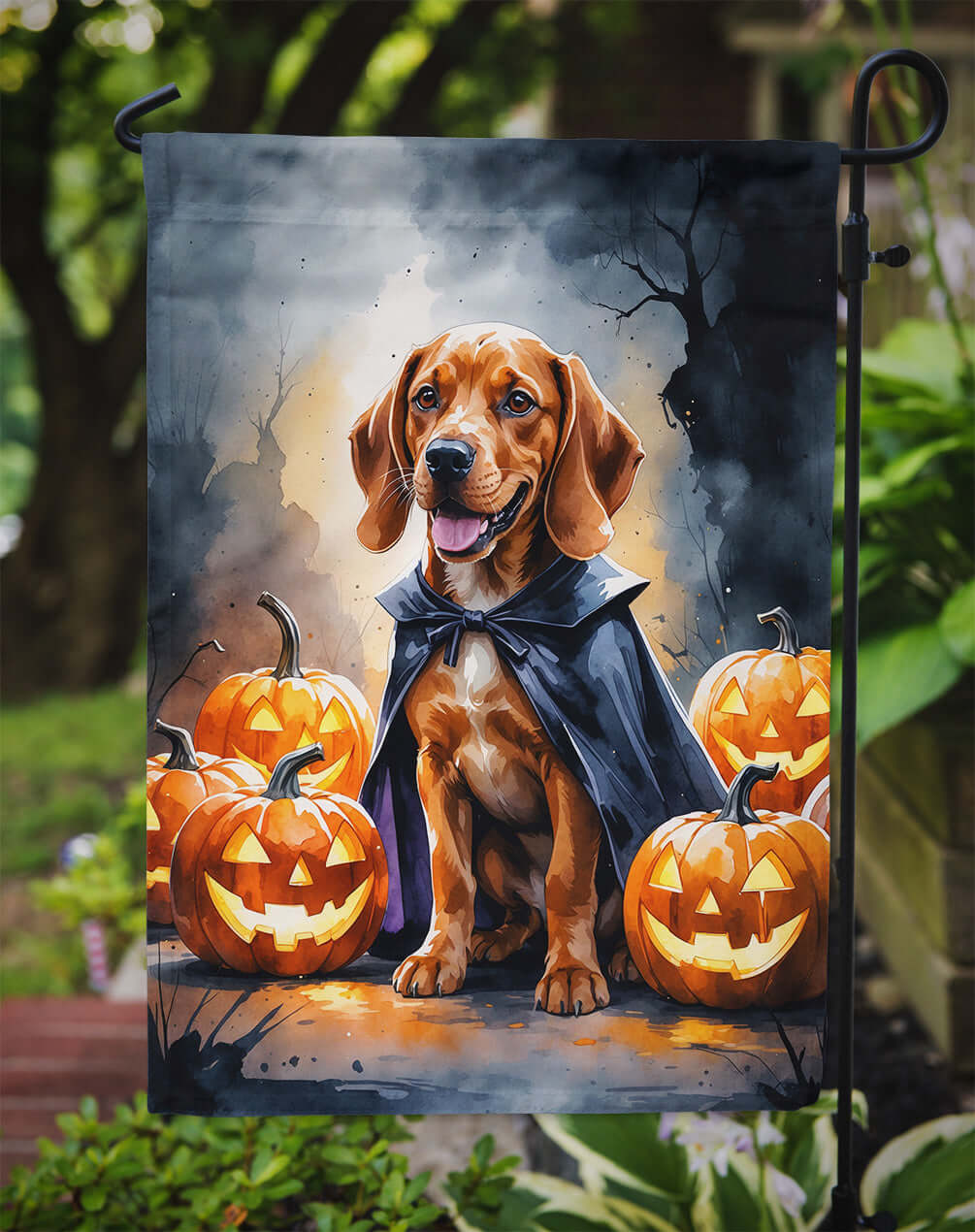 Vizsla Puppy Halloween Garden Flag
