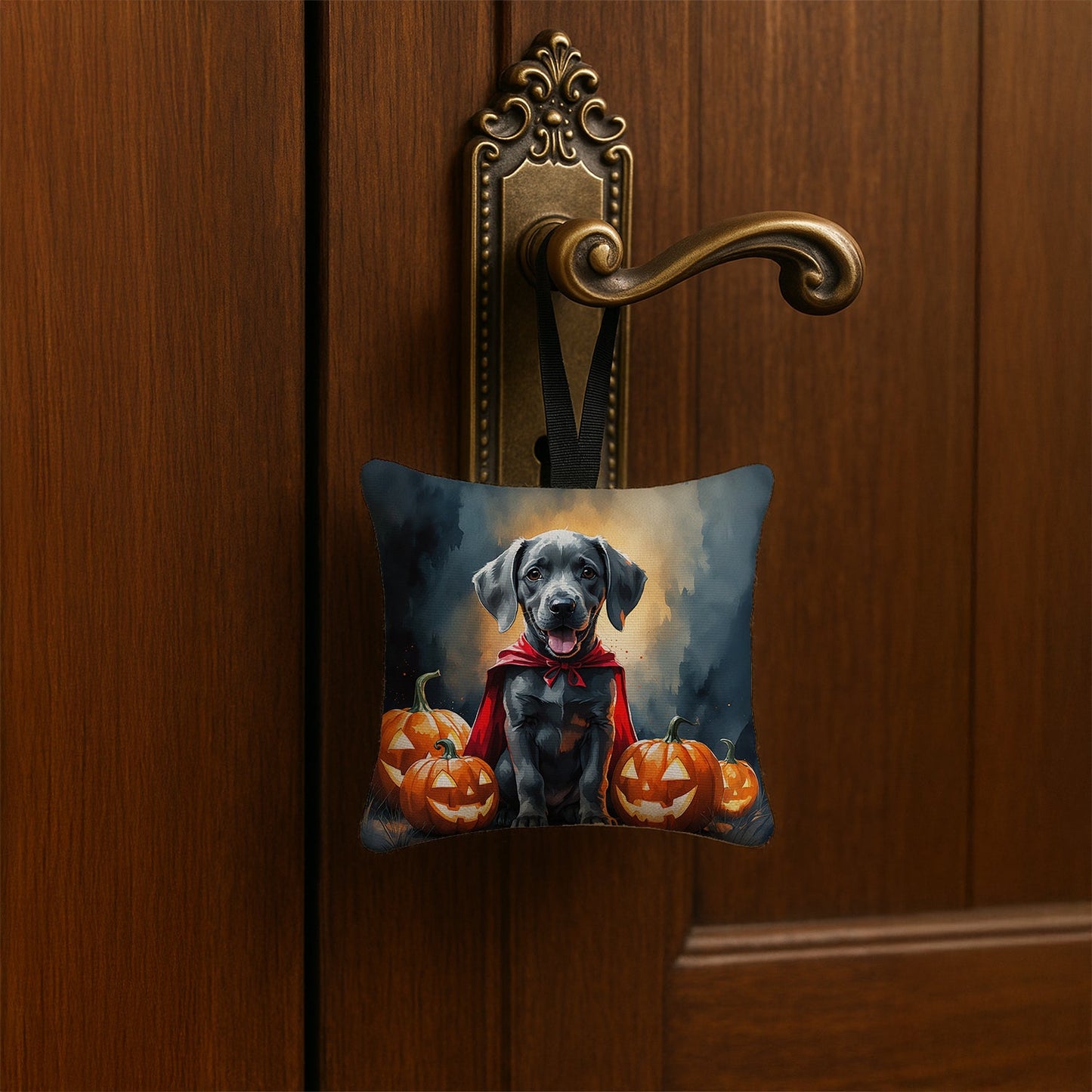 Weimaraner Puppy Halloween Mini Hanging Pillow Ornament 3.5 × 3.5