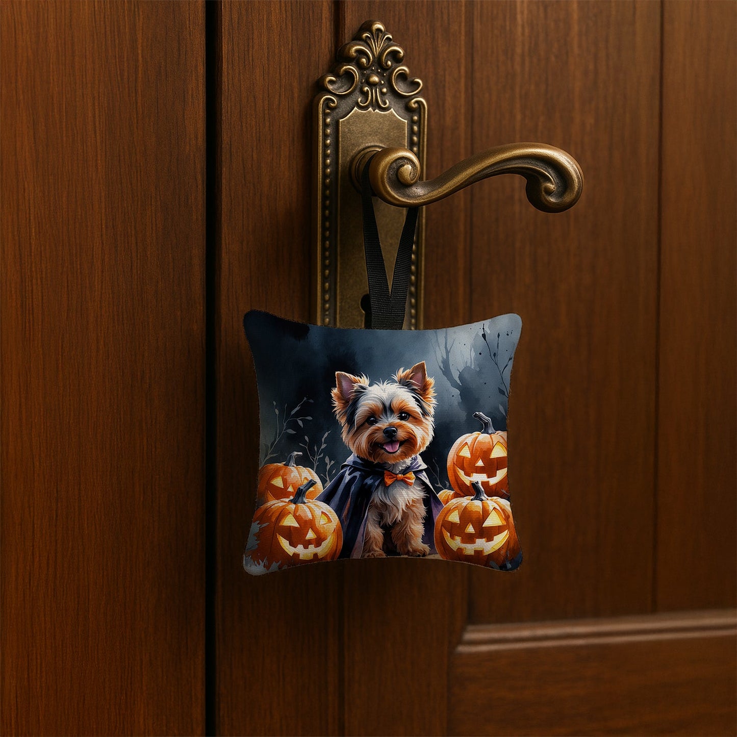 Yorkshire Terrier Puppy Halloween Mini Hanging Pillow Ornament 3.5 × 3.5