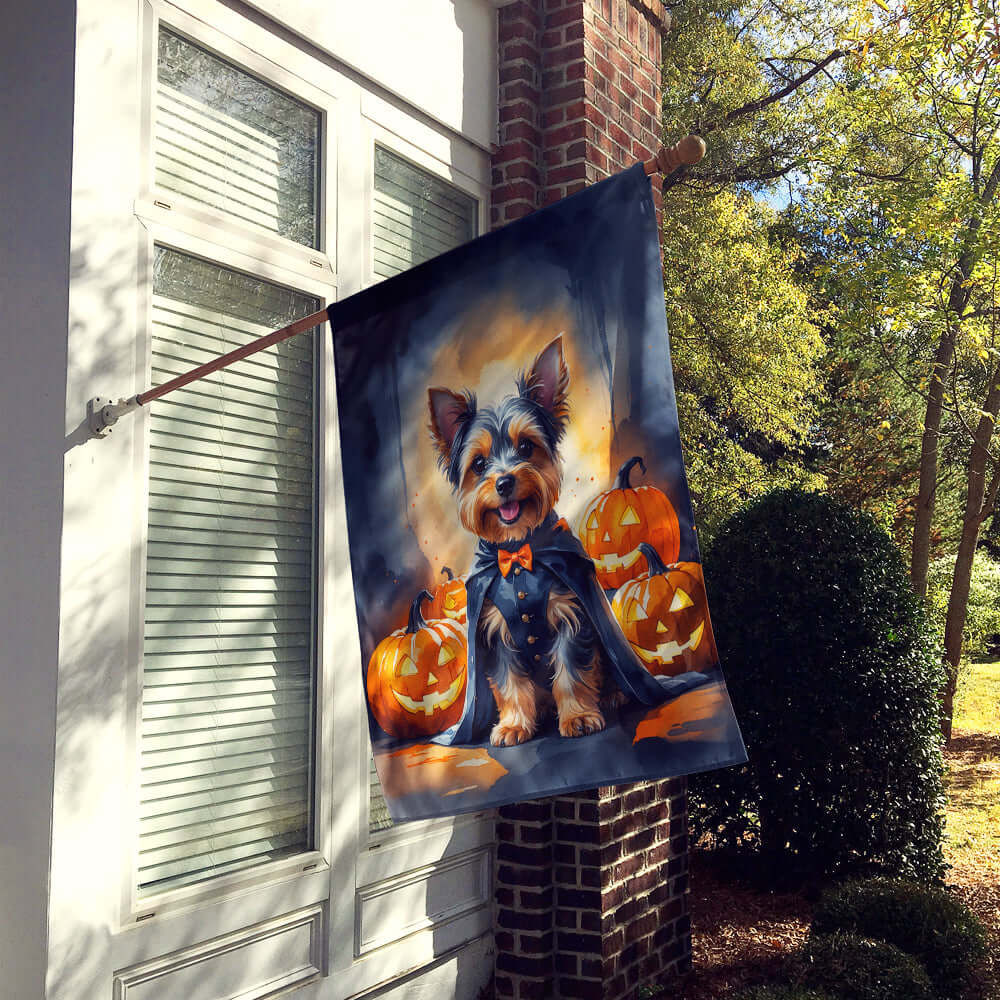 Yorkshire Terrier Yorkie Puppy Halloween House Flag