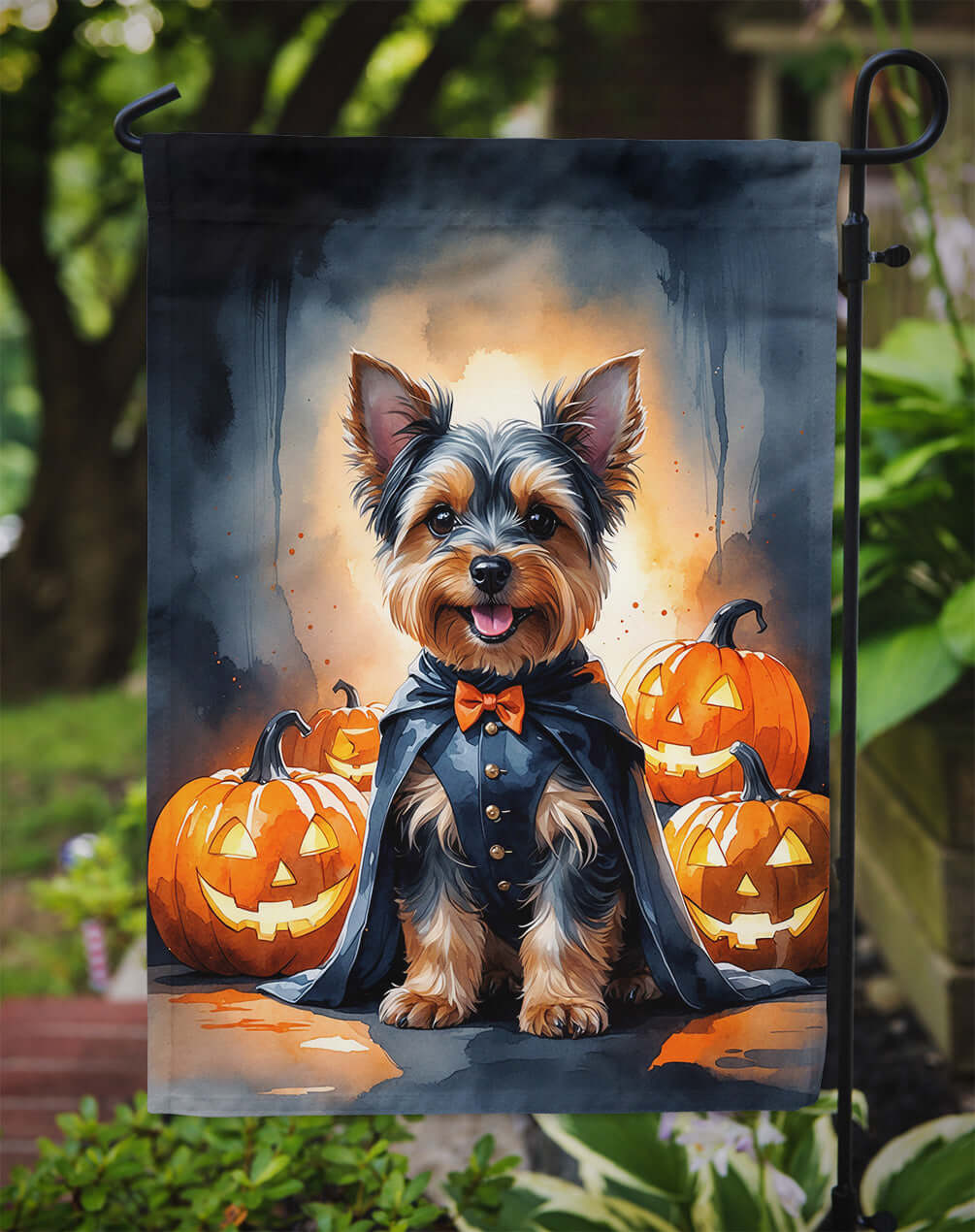 Yorkshire Terrier Yorkie Puppy Halloween Garden Flag
