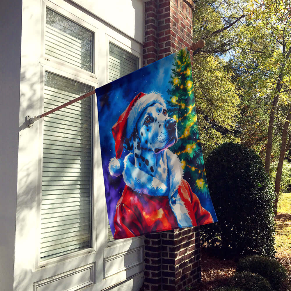 Dalmatian Christmas House Flag