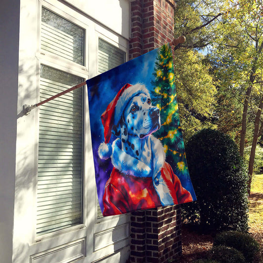Dalmatian Christmas House Flag