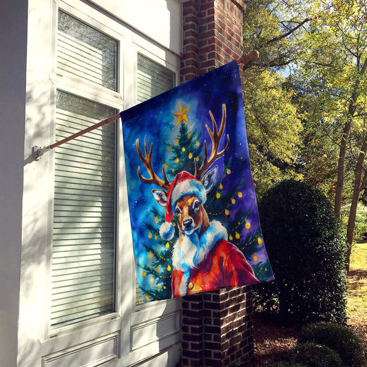 Deer Christmas House Flag