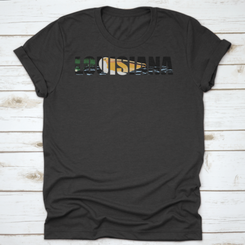 Illustration Of Louisiana Lettering Word With Pelican And Sea Coast