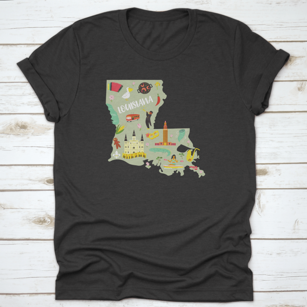 Louisiana Cartoon Styled Icon, Map, Landmark, Architecture, Symbol