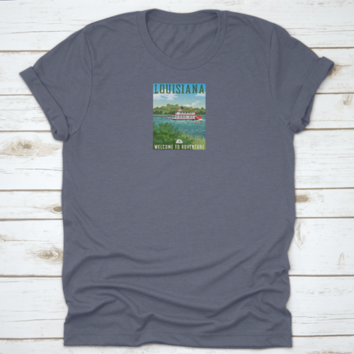 Vector Illustration Of Louisiana Travel Vacation Poster With Paddle
