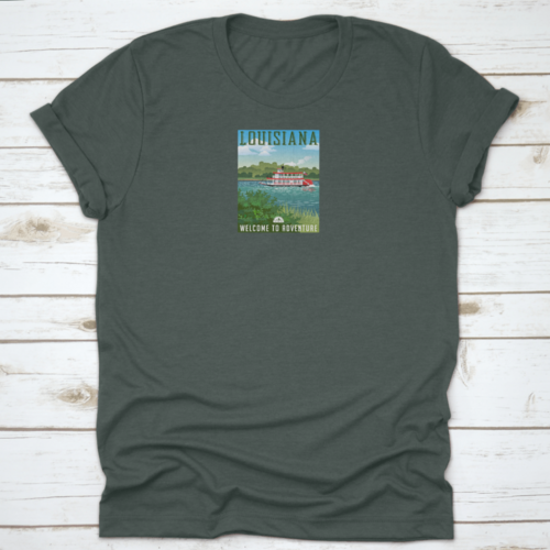 Vector Illustration Of Louisiana Travel Vacation Poster With Paddle