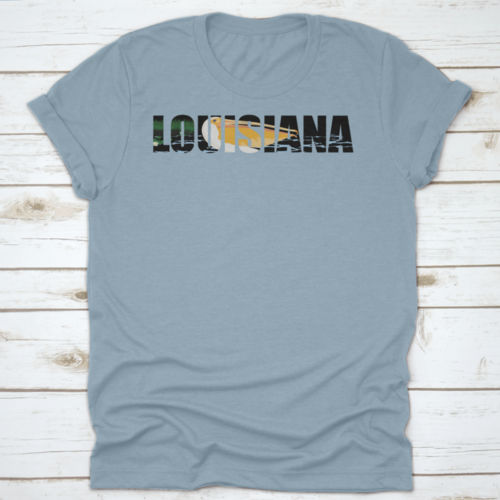 Illustration Of Louisiana Lettering Word With Pelican And Sea Coast