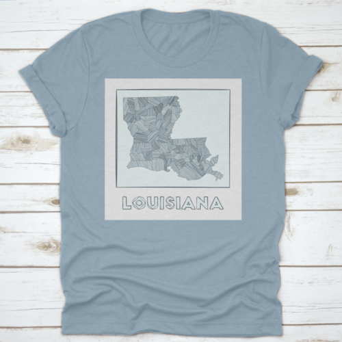 A Sketch Of The Map Of The State Of Louisiana Represented With Hachure