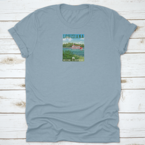 Vector Illustration Of Louisiana Travel Vacation Poster With Paddle