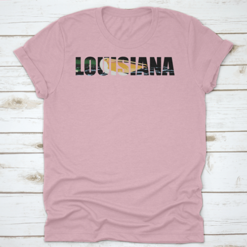 Illustration Of Louisiana Lettering Word With Pelican And Sea Coast