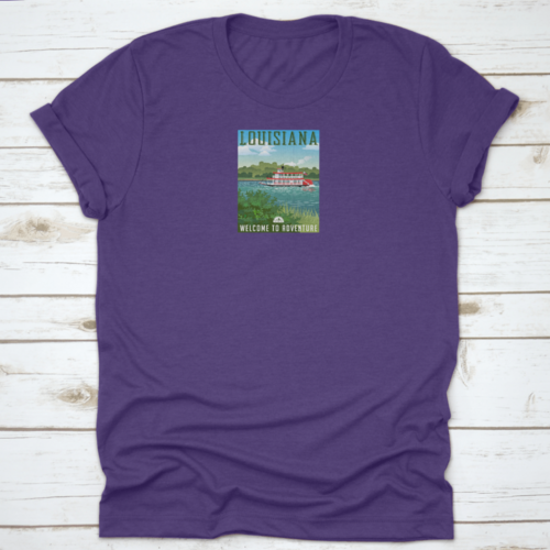 Vector Illustration Of Louisiana Travel Vacation Poster With Paddle