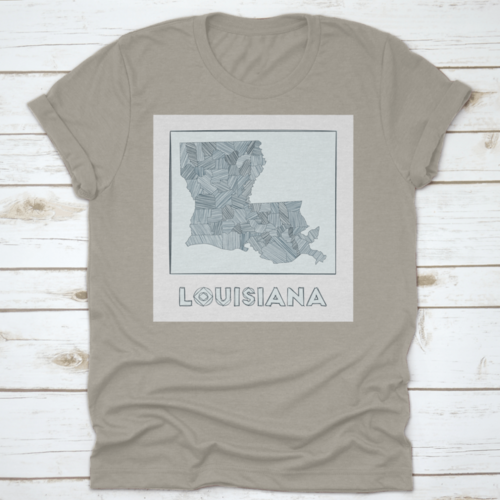 A Sketch Of The Map Of The State Of Louisiana Represented With Hachure