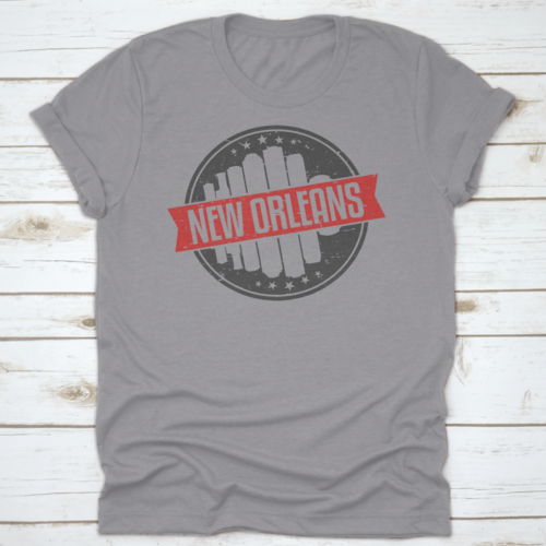New Orleans Louisiana Round. Travel Stamp Icon Skyline City Design.