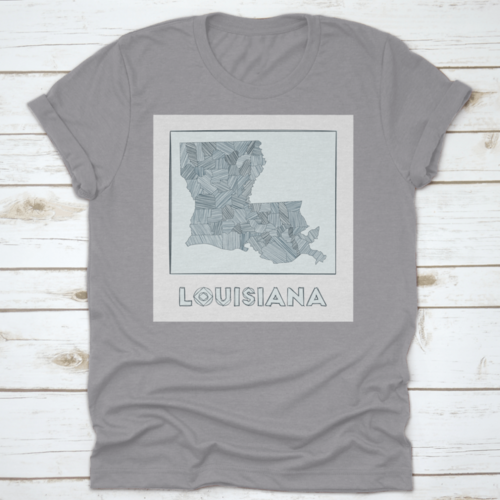A Sketch Of The Map Of The State Of Louisiana Represented With Hachure