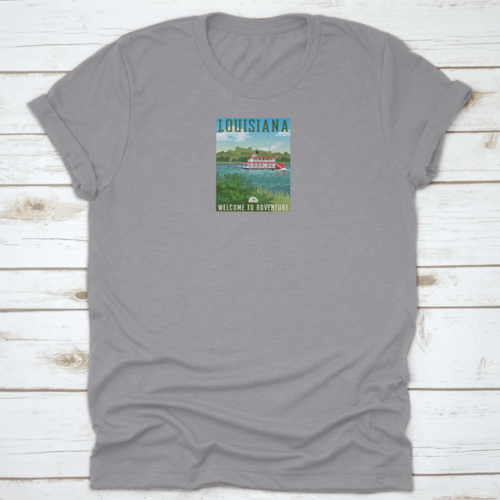 Vector Illustration Of Louisiana Travel Vacation Poster With Paddle