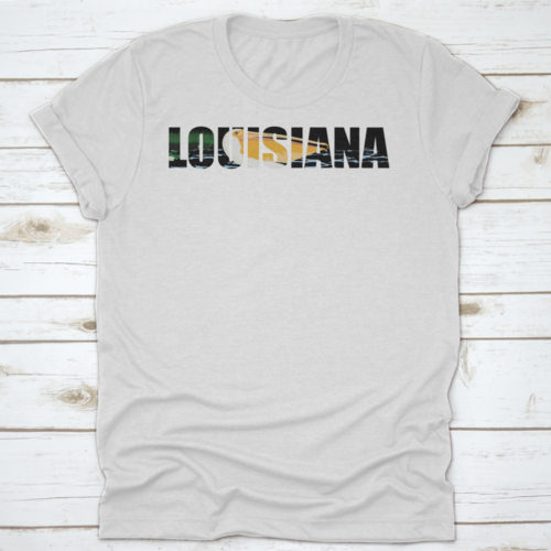 Illustration Of Louisiana Lettering Word With Pelican And Sea Coast