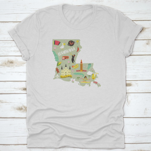 Louisiana Cartoon Styled Icon, Map, Landmark, Architecture, Symbol