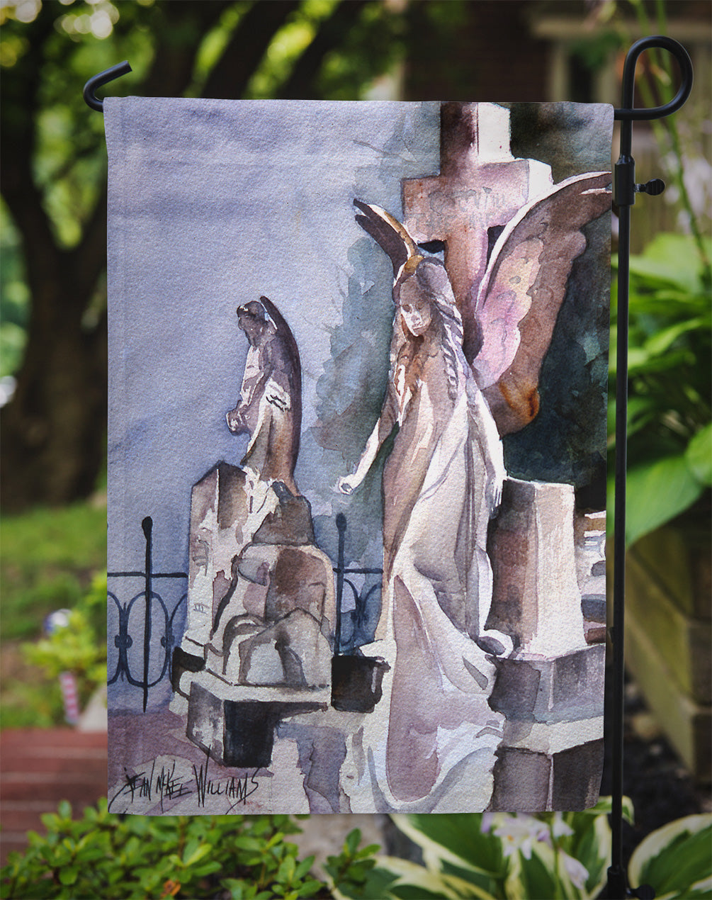 Angels in the Cemetary with Cross Garden Flag – Decorative Outdoor Yard Flag JMK1201GF