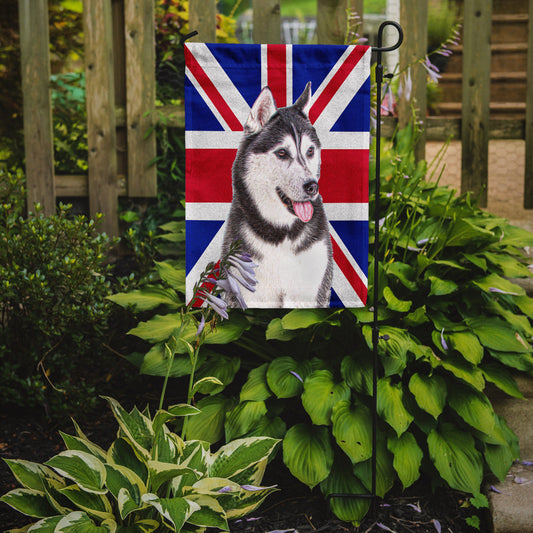 Alaskan Malamute with English Union Jack British Flag Garden Flag – Decorative Outdoor Yard Flag KJ1161GF