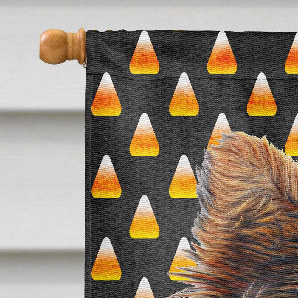 Candy Corn Halloween Yorkie Puppy / Yorkshire Terrier Flag Canvas House Size KJ1216CHF