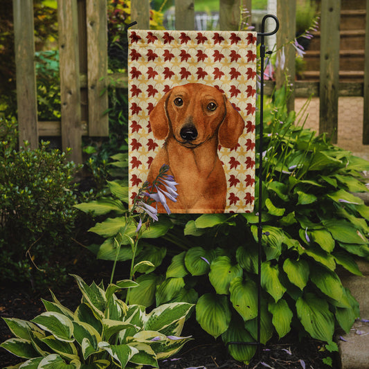 Dachshund Fall Leaves Portrait Garden Flag – Decorative Outdoor Yard Flag