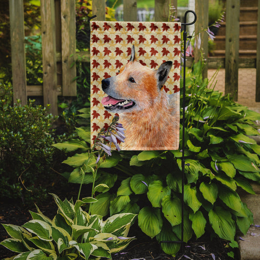 Australian Cattle Dog Fall Leaves Portrait Garden Flag – Decorative Outdoor Yard Flag
