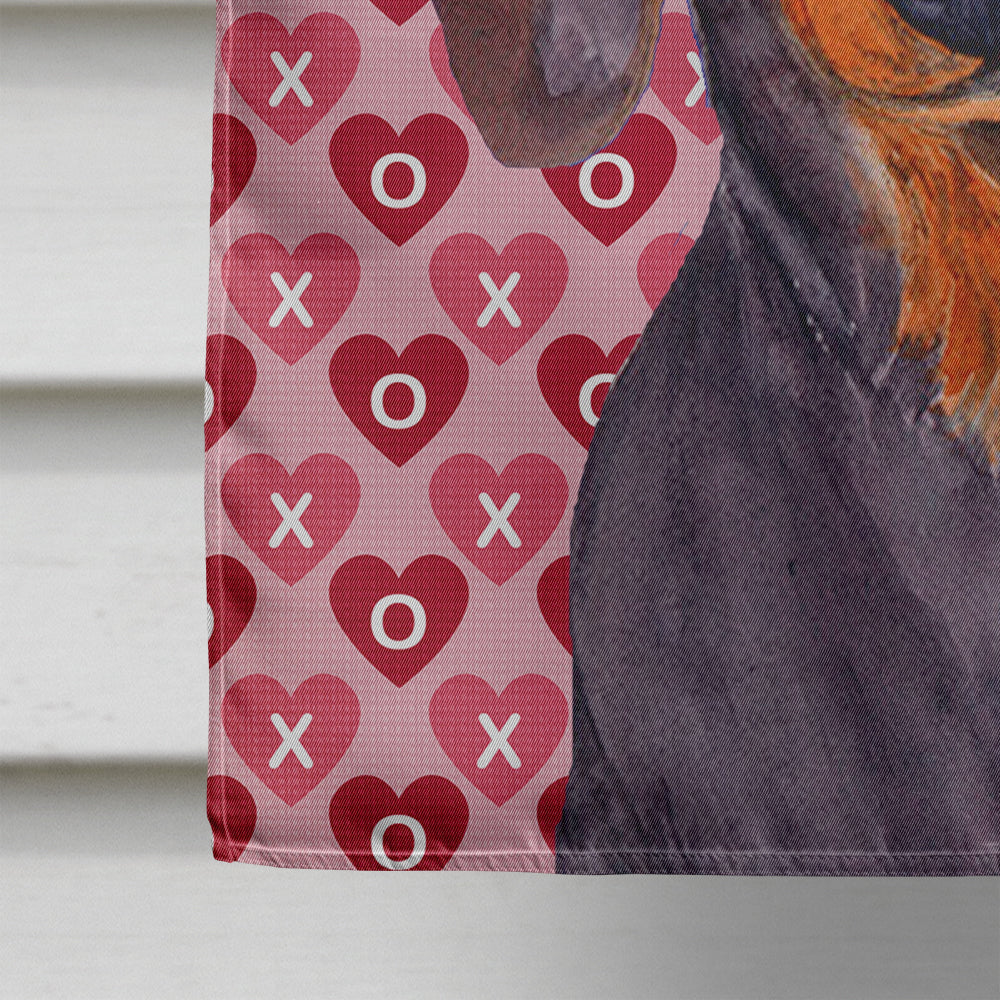 Dachshund Hearts Love Valentine's Day Flag Canvas House Size