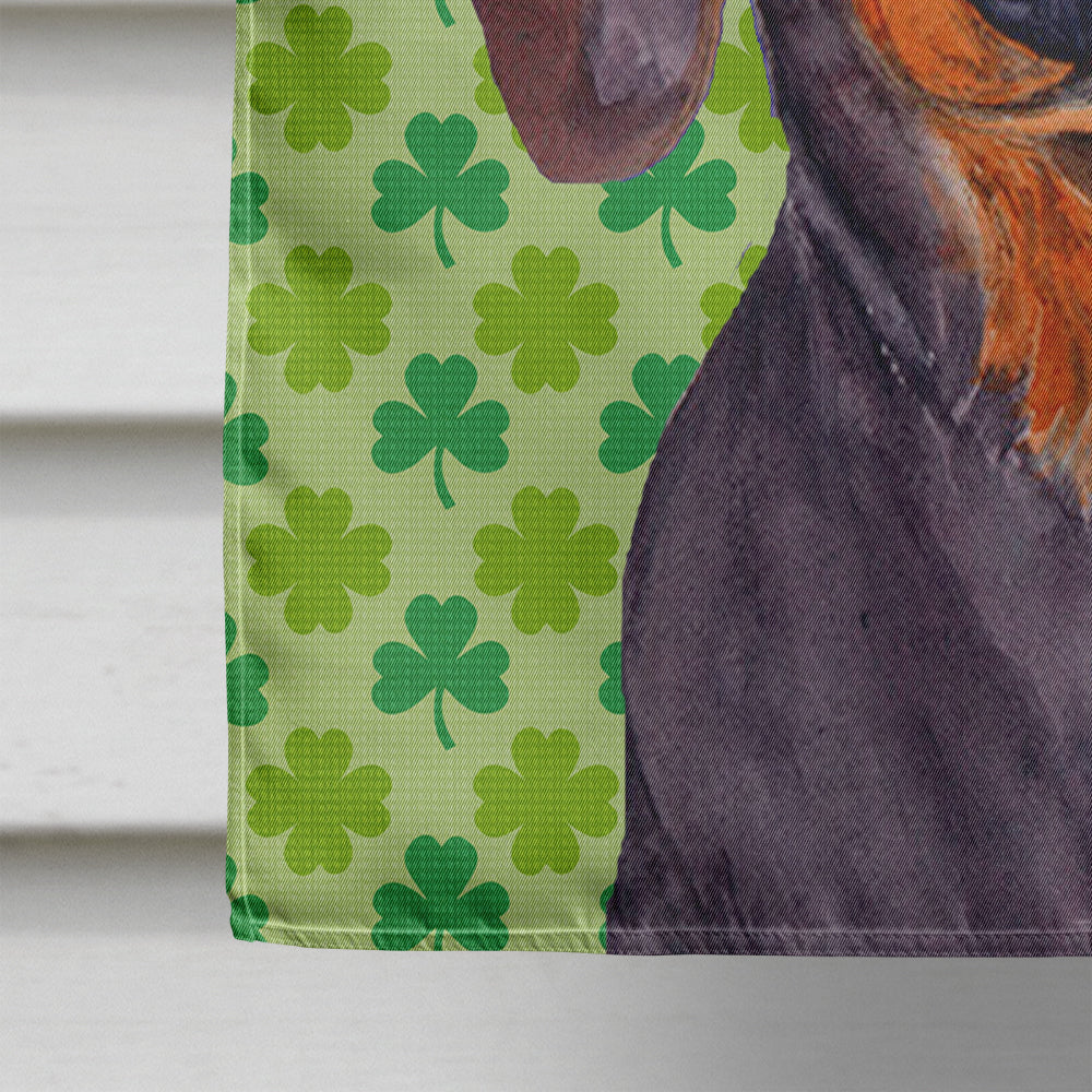Dachshund St. Patrick's Day Shamrock Portrait Flag Canvas House Size