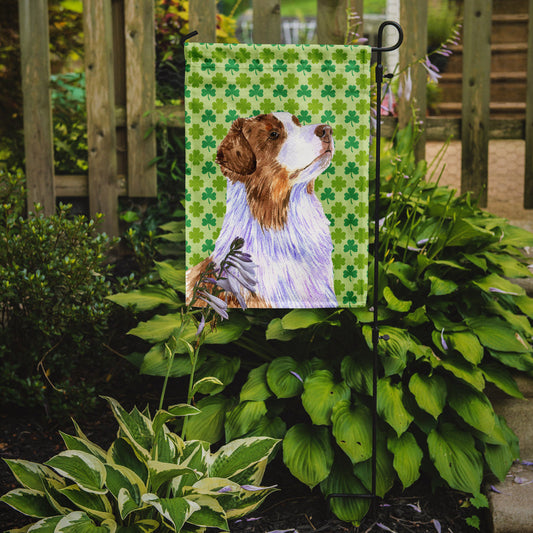 Australian Shepherd St. Patrick's Day Shamrock Garden Flag – Decorative Outdoor Yard Flag