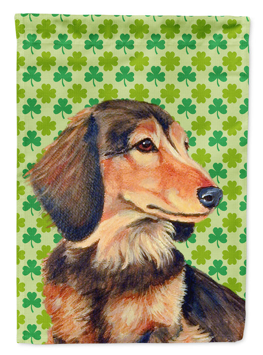 Dachshund St. Patrick's Day Shamrock Portrait Flag Canvas House Size