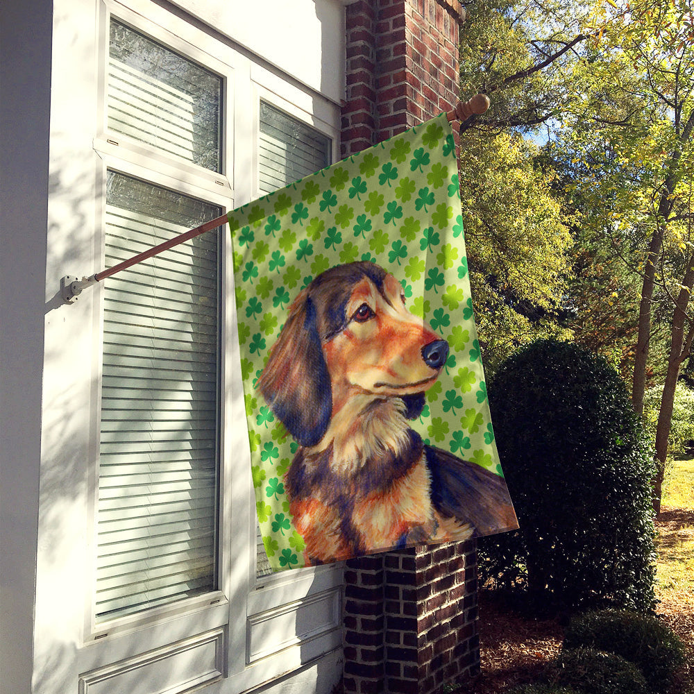 Dachshund St. Patrick's Day Shamrock Portrait Flag Canvas House Size