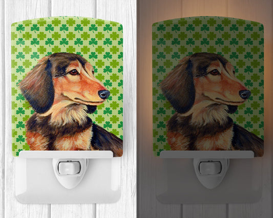 Dachshund St. Patrick's Day Shamrock Portrait Ceramic Night Light LH9211CNL