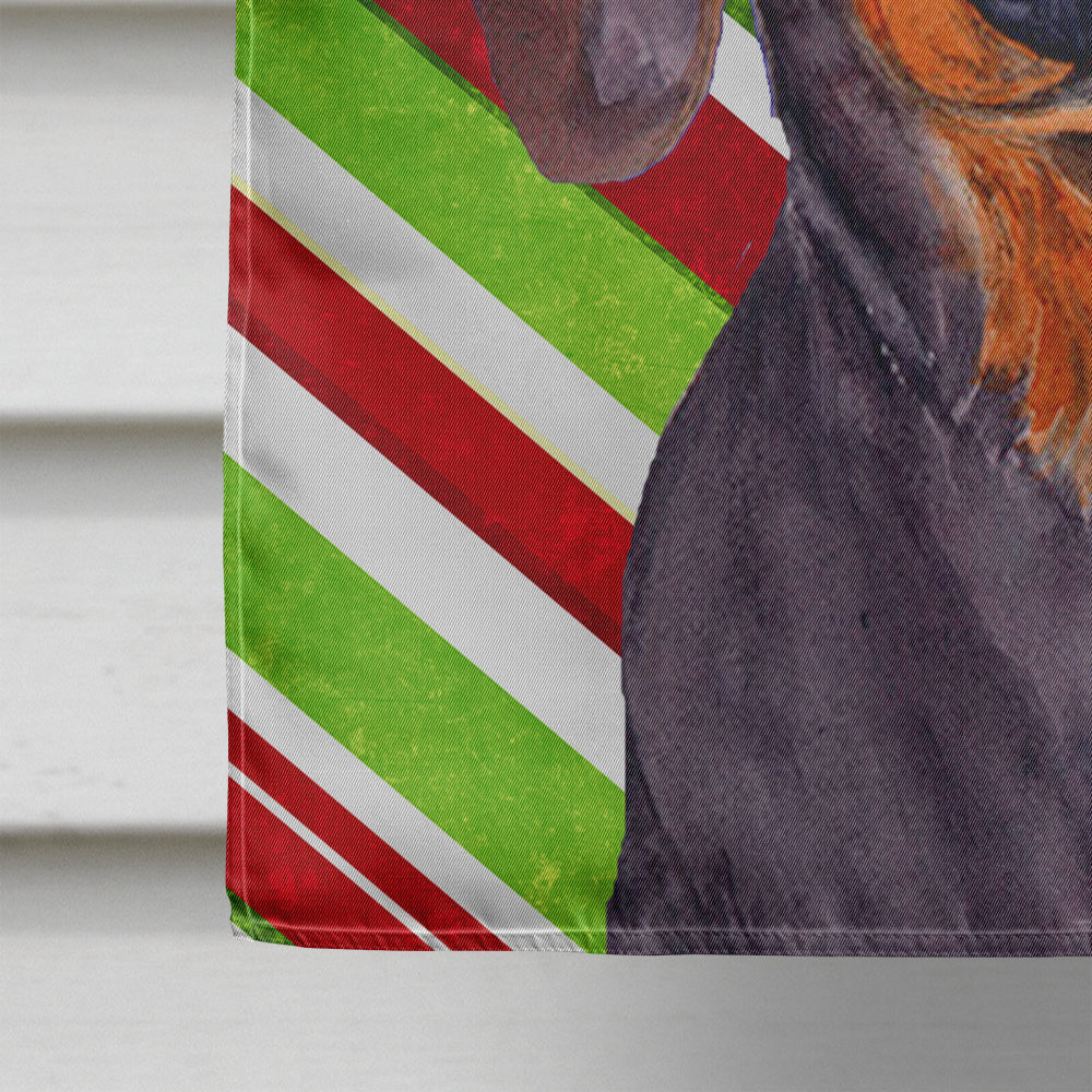 Dachshund Candy Cane Holiday Christmas Flag Canvas House Size