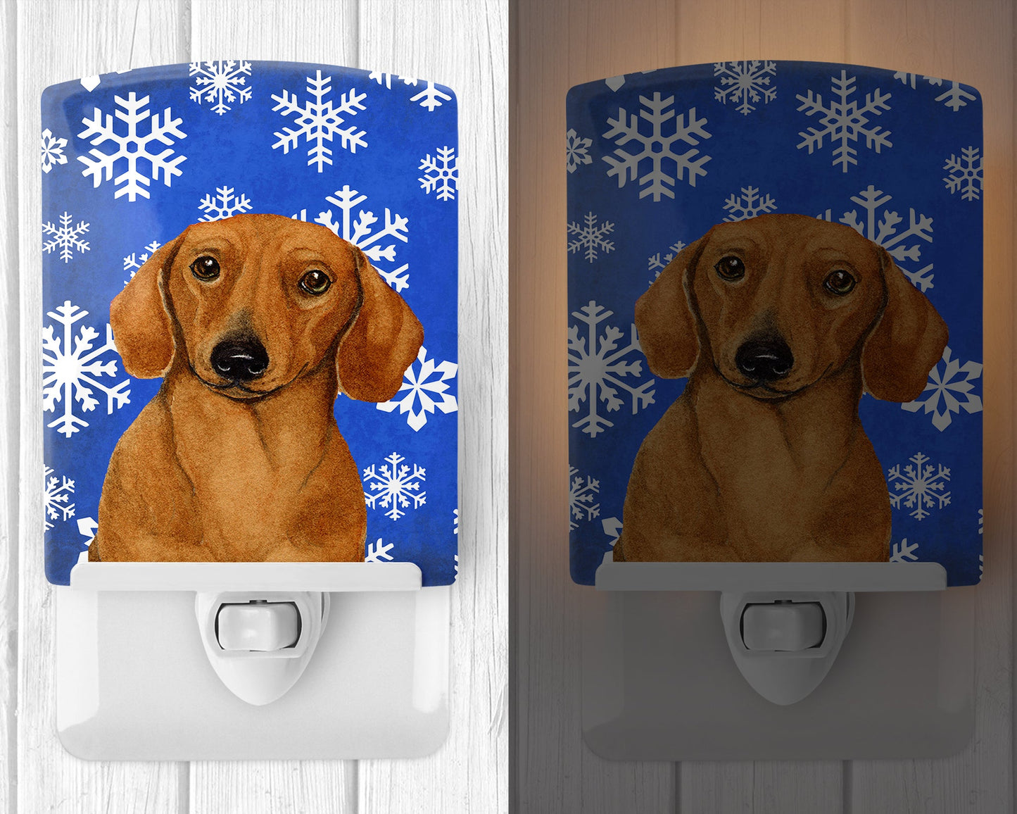 Dachshund Winter Snowflakes Holiday Ceramic Night Light LH9267CNL