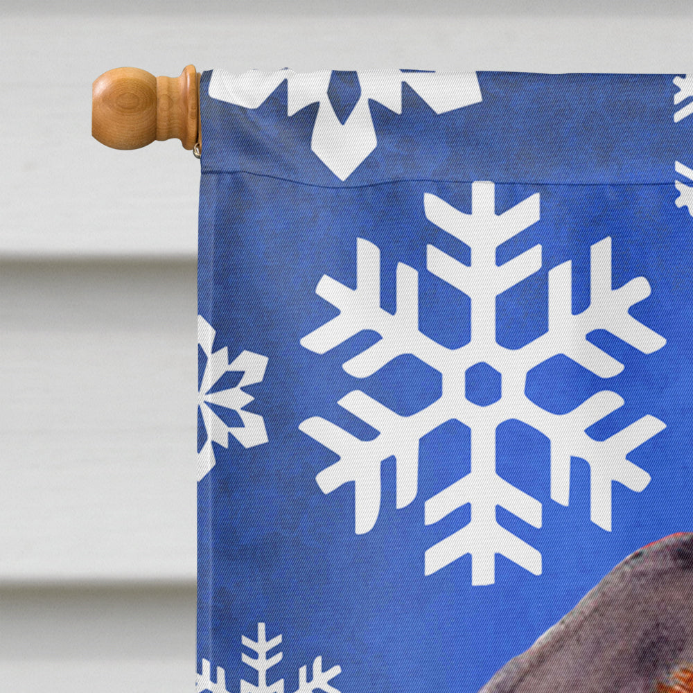 Dachshund Winter Snowflakes Holiday Flag Canvas House Size