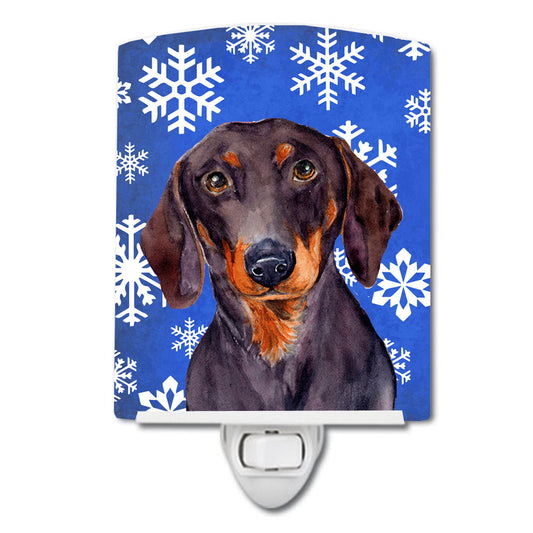 Dachshund Winter Snowflakes Holiday Ceramic Night Light LH9268CNL