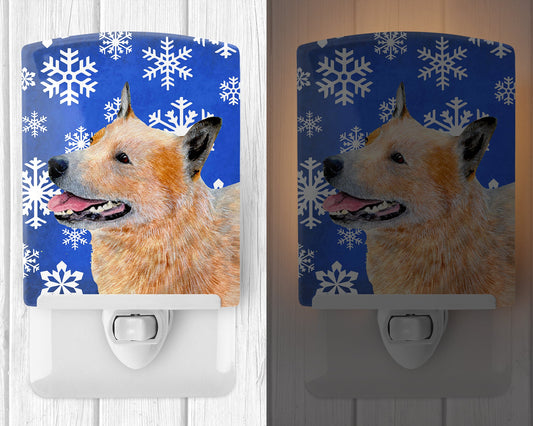 Australian Cattle Dog Winter Snowflakes Holiday Ceramic Night Light LH9272CNL