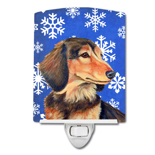 Dachshund Winter Snowflakes Holiday Ceramic Night Light LH9301CNL
