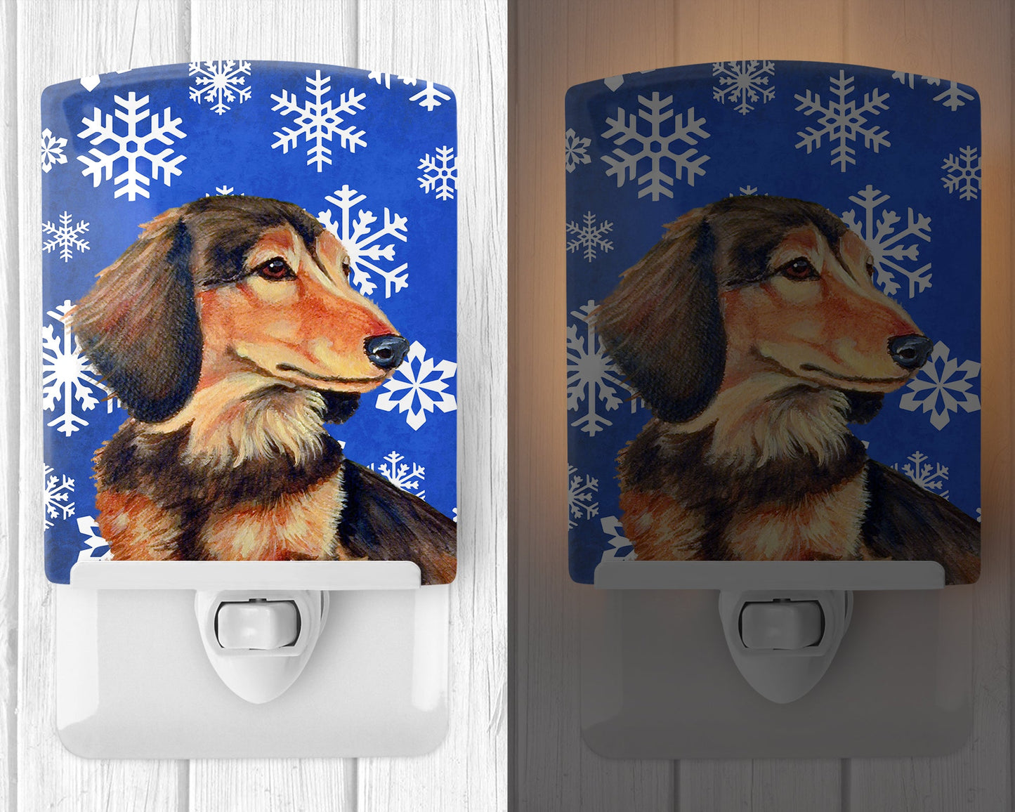 Dachshund Winter Snowflakes Holiday Ceramic Night Light LH9301CNL