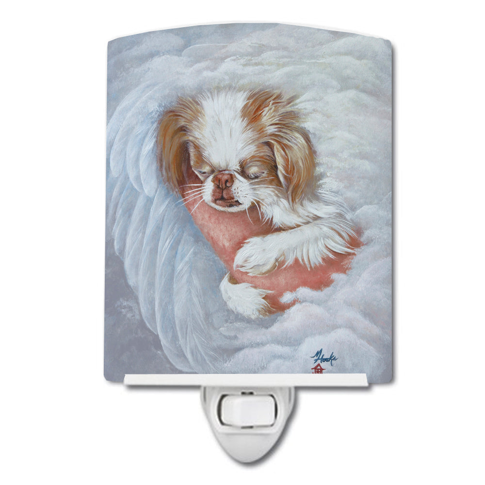 Japanese Chin in an Angels Arms Ceramic Night Light MH1037CNL