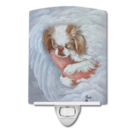 Japanese Chin in an Angels Arms Ceramic Night Light MH1037CNL