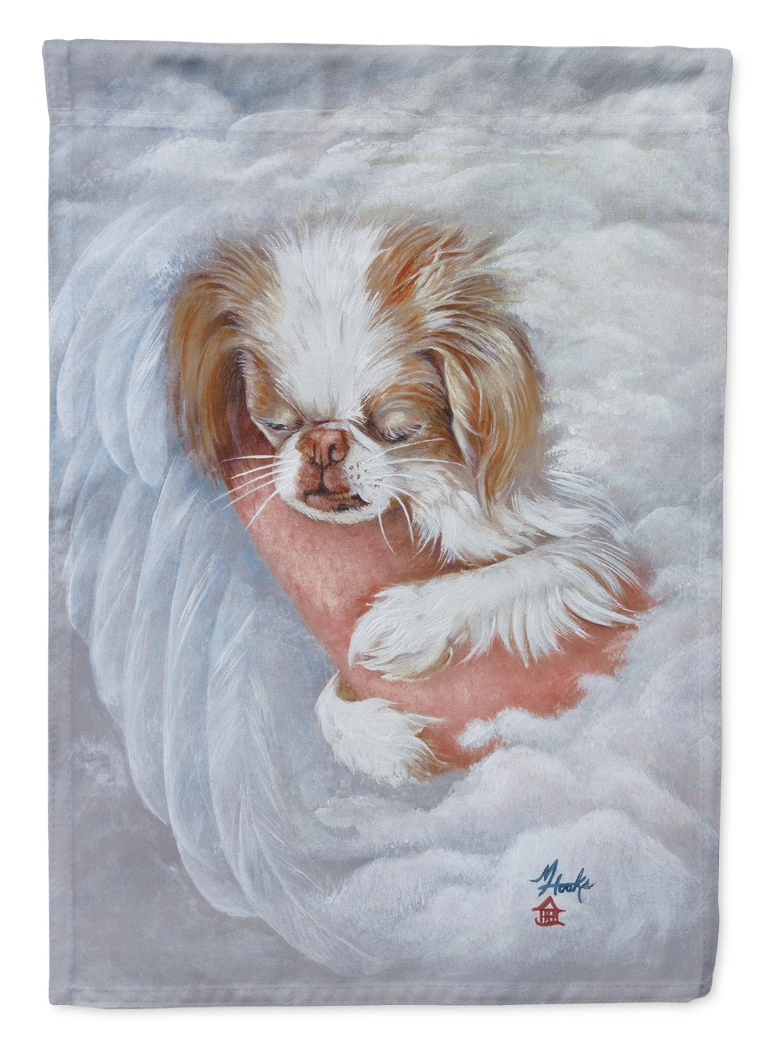 Japanese Chin in an Angels Arms Garden Flag – Decorative Outdoor Yard Flag MH1037GF